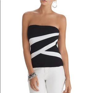 NWOT Black & White Strapless Top